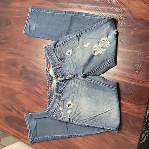 Gorgeous, Distressed Express jeans! Size 8 long. 33in inseam.